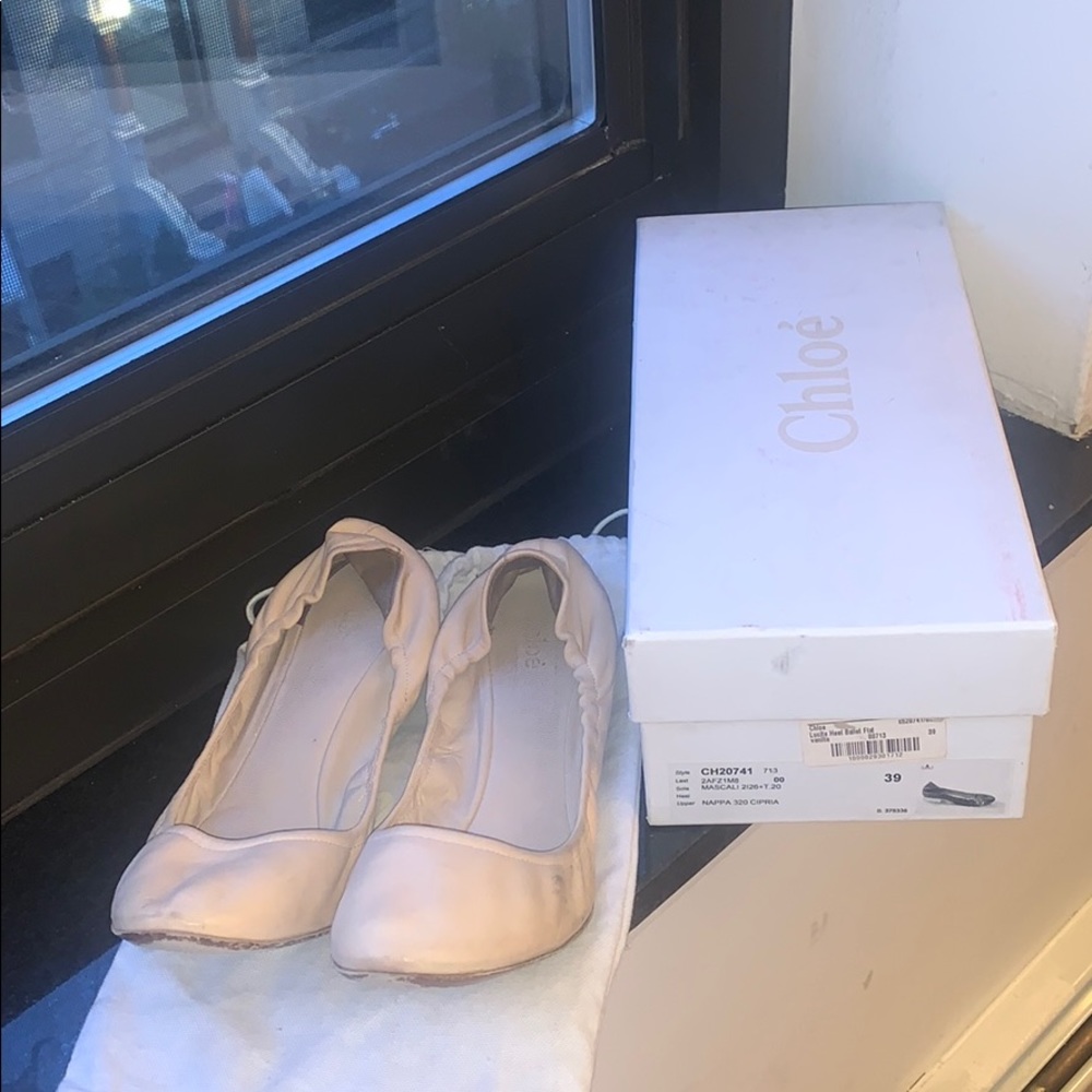 Chloe nude ballet flats size 10 / 40